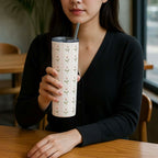 Florette Aesthetic Print Tumbler Bottle with Straw