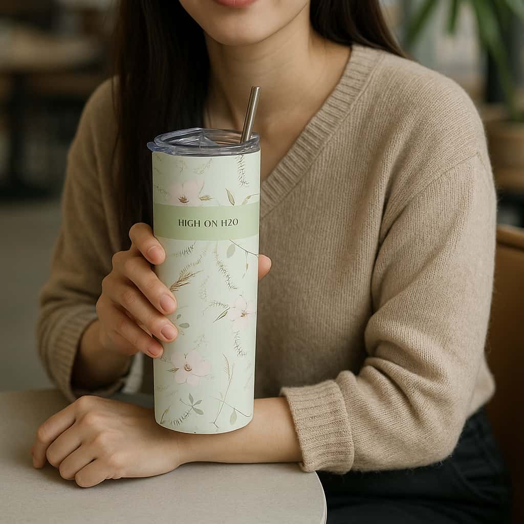 High on H2O Floral Print Tumbler Bottle with Straw