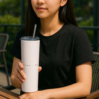 Blush Luxe Minimalist Tumbler Bottle with Straw