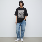 Emotionally Unavailable Women Oversized T-shirt Pure Cotton - BLACK