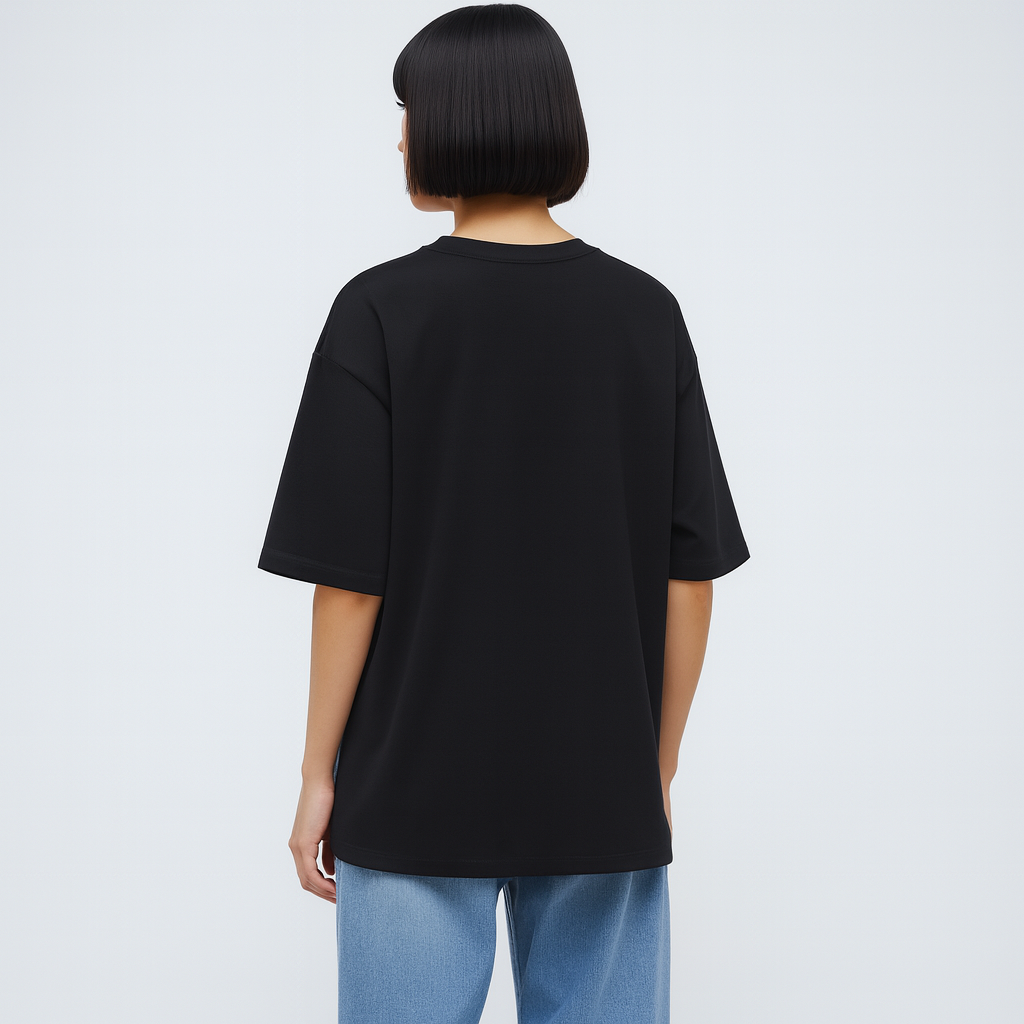 Emotionally Unavailable Women Oversized T-shirt Pure Cotton - BLACK