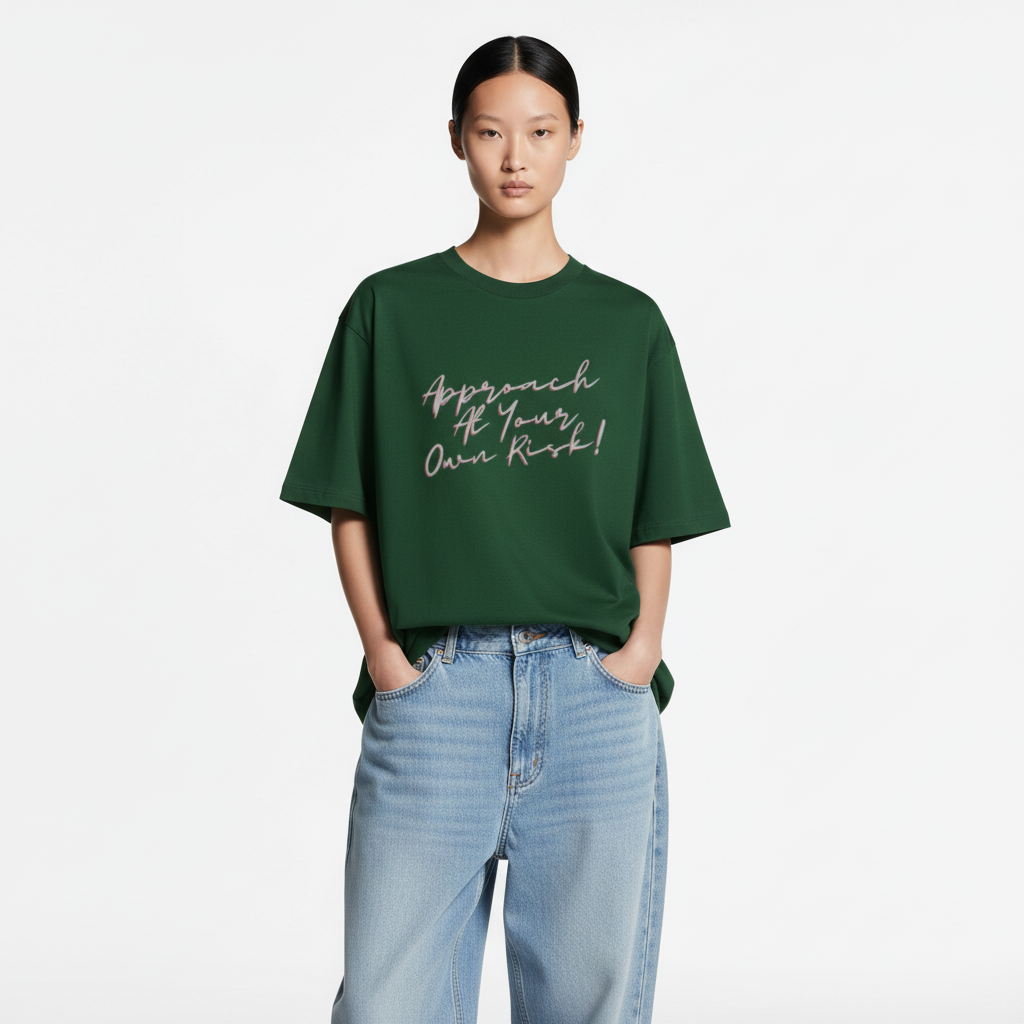 Person wearing a green t-shirt 