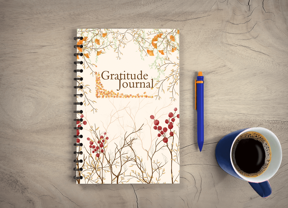 Autumn Leaves Gratitude Spiral Journal, A5 UNRULED
