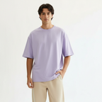 Men Oversized T-shirt Pure Cotton - LAVENDER