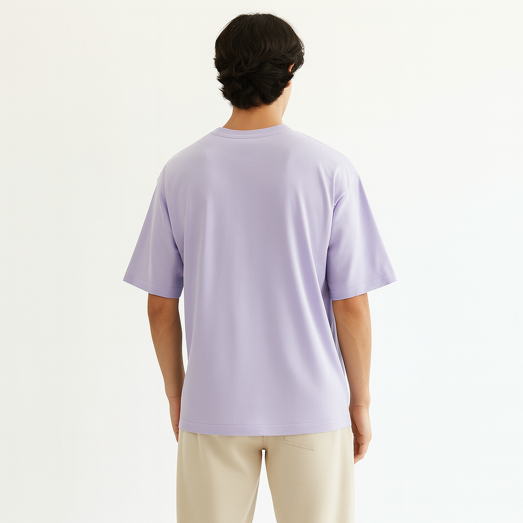 Men Oversized T-shirt Pure Cotton - LAVENDER