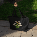 Blooming Flowers Large Tote Bag 100% Cotton with Zipper