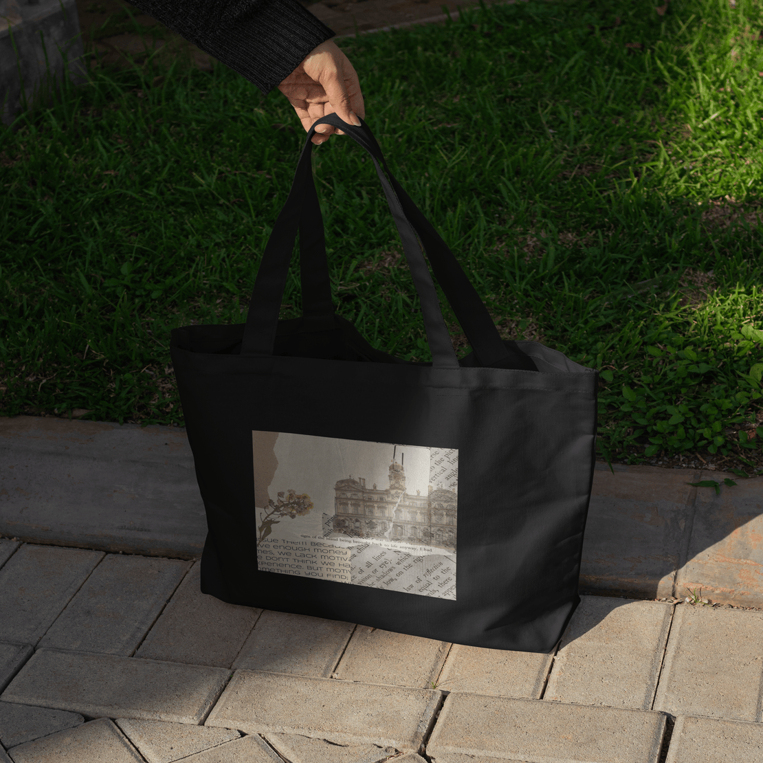 Light Academia Aesthetic Large Tote Bag 100% Cotton