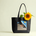 Beach Please Large Tote Bag 100% Cotton with Zipper