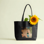 Aquatic Art Aesthetic Large Tote Bag 100% Cotton with Zipper