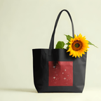 Red Whimsical Aesthetic Large Tote Bag 100% Cotton with Zipper