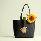 Kawai Duck Large Tote Bag 100% Cotton with Zipper