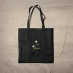 Twin Flower Tote Bag 100% Cotton with Zipper