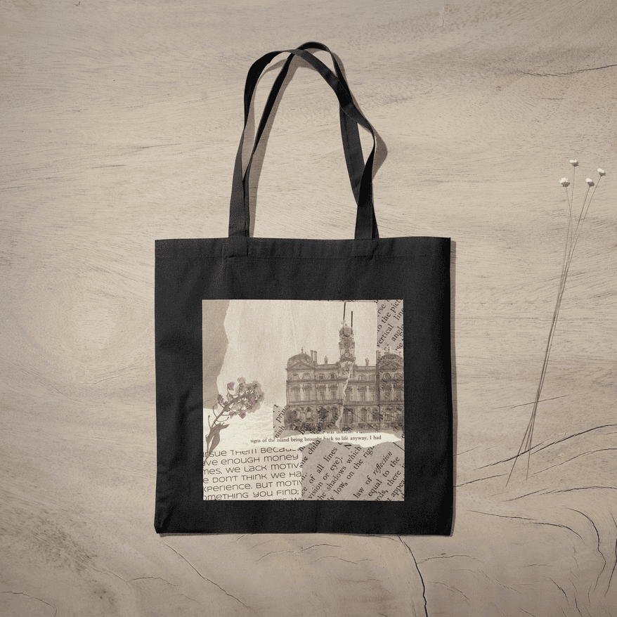 Light Academia Aesthetic Tote Bag 100% Cotton with Zipper