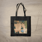 Aquatic Art Aesthetic Tote Bag 100% Cotton with Zipper