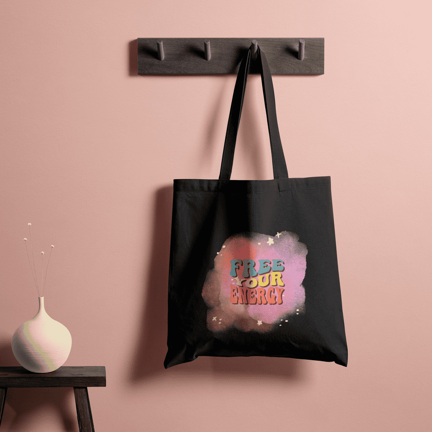 Free Your Energy Tote Bag 100% Cotton with Zipper