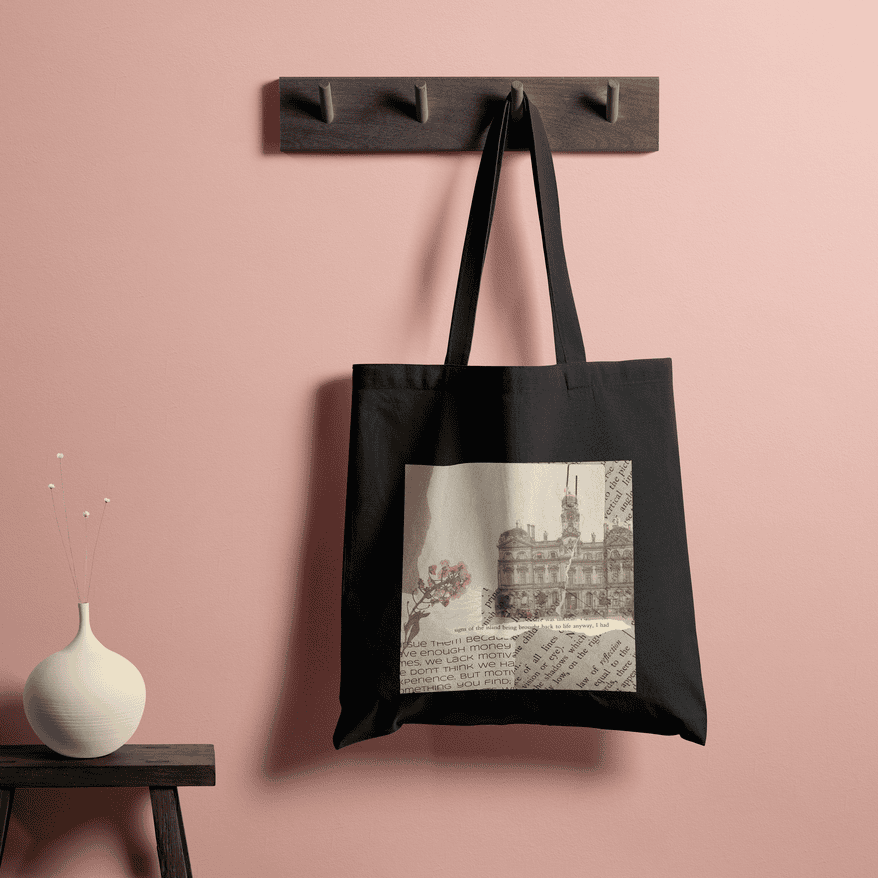 Light Academia Aesthetic Tote Bag 100% Cotton with Zipper