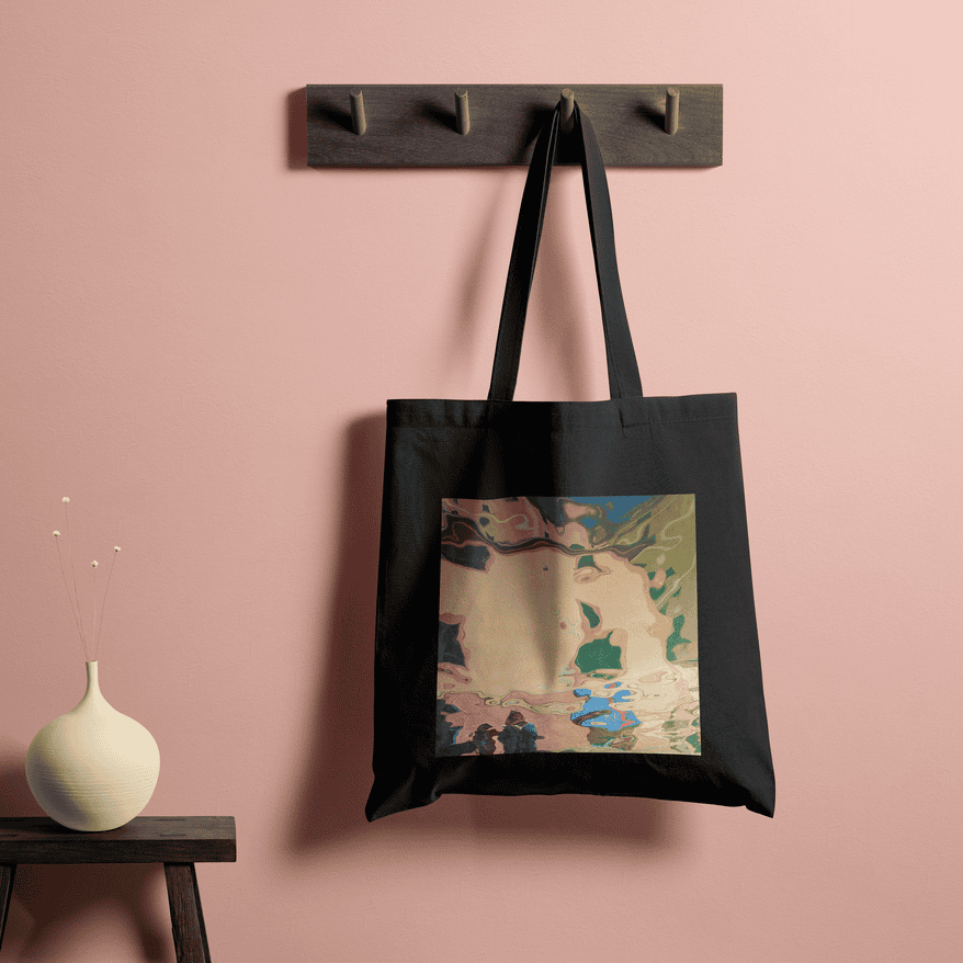 Aquatic Art Aesthetic Tote Bag 100% Cotton with Zipper