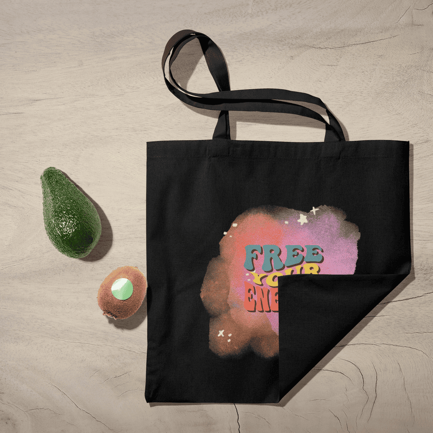 Free Your Energy Tote Bag 100% Cotton with Zipper