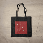 Red Whimsical Aesthetic Tote Bag 100% Cotton with Zipper