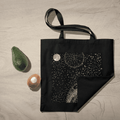 Celestial Aesthetic Black Tote Bag 100% Cotton with Zipper