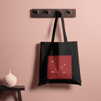 Red Whimsical Aesthetic Tote Bag 100% Cotton with Zipper