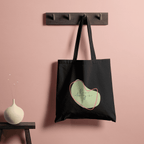 Love Always Pastel Black Tote Bag 100% Cotton with Zipper