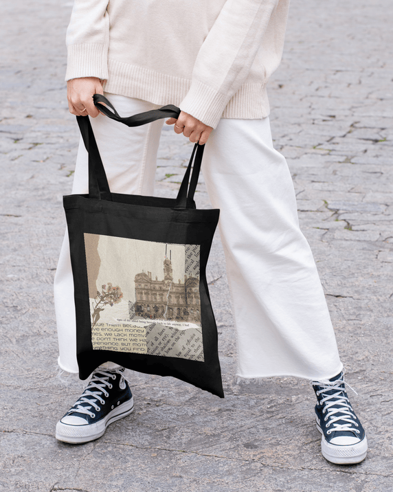 Light Academia Aesthetic Tote Bag 100% Cotton with Zipper