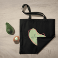 Love Always Pastel Black Tote Bag 100% Cotton with Zipper