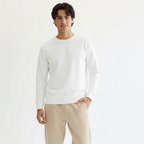 Men Sweatshirt Pure Cotton - WHITE
