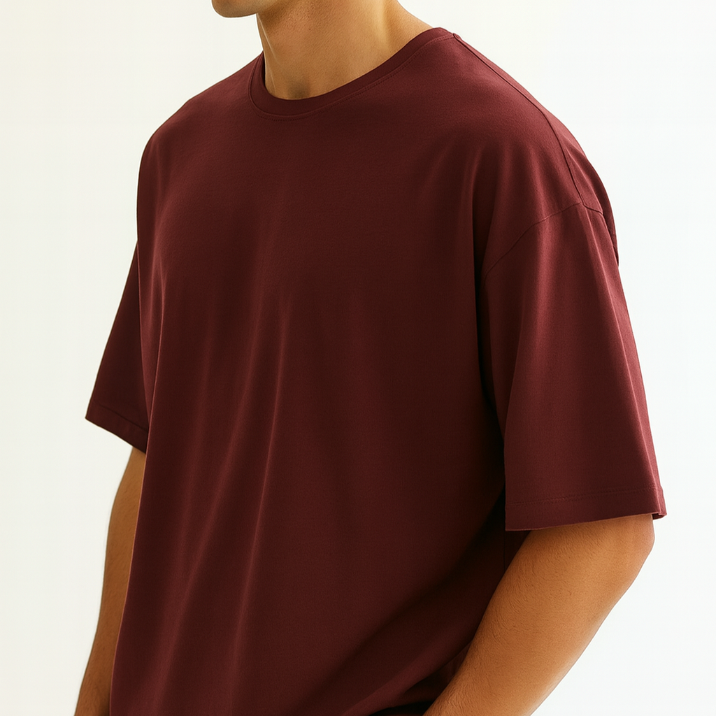 Men Oversized T-shirt Pure Cotton - MAROON