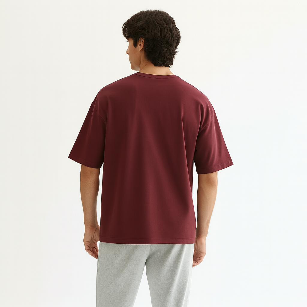 Men Oversized T-shirt Pure Cotton - MAROON