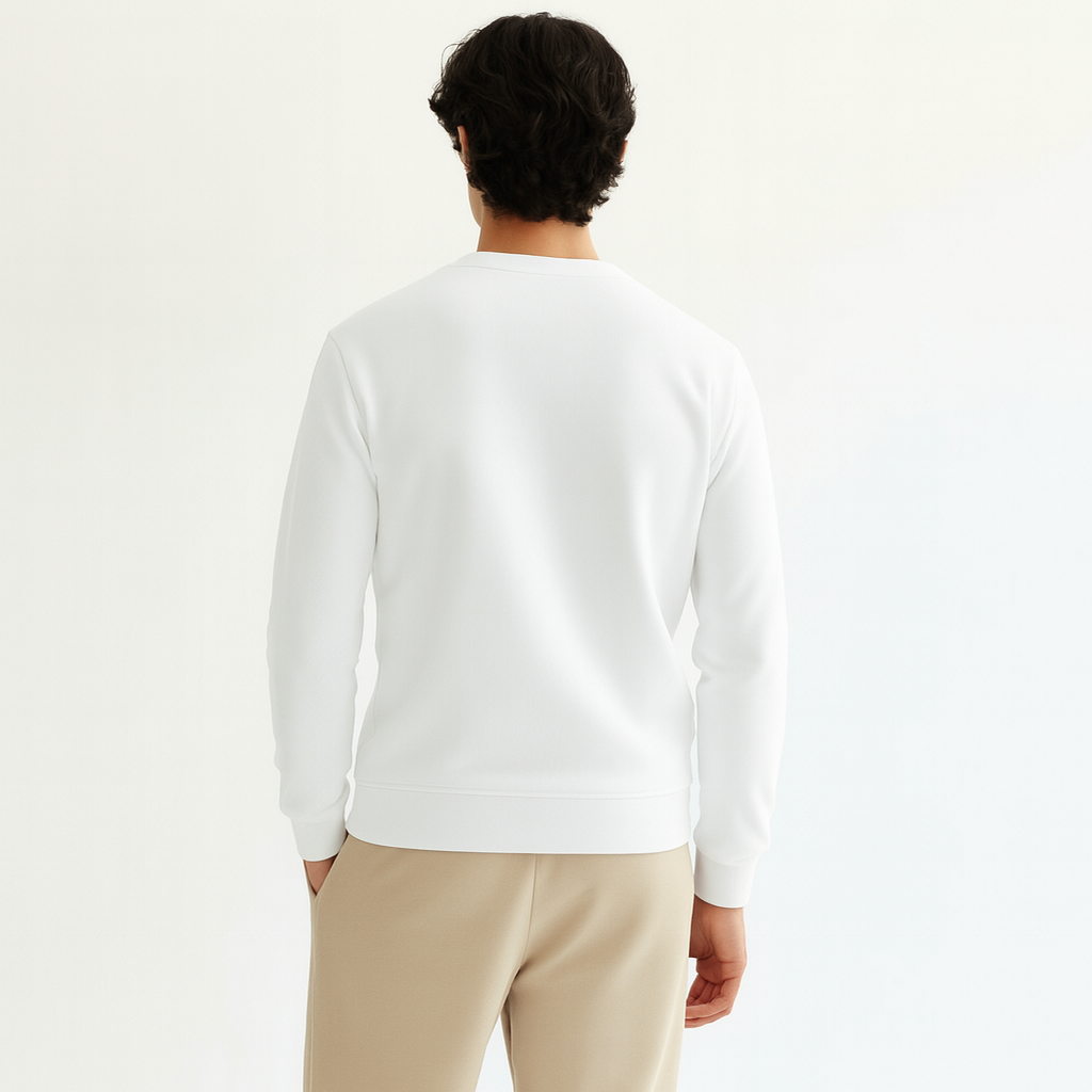 Men Sweatshirt Pure Cotton - WHITE