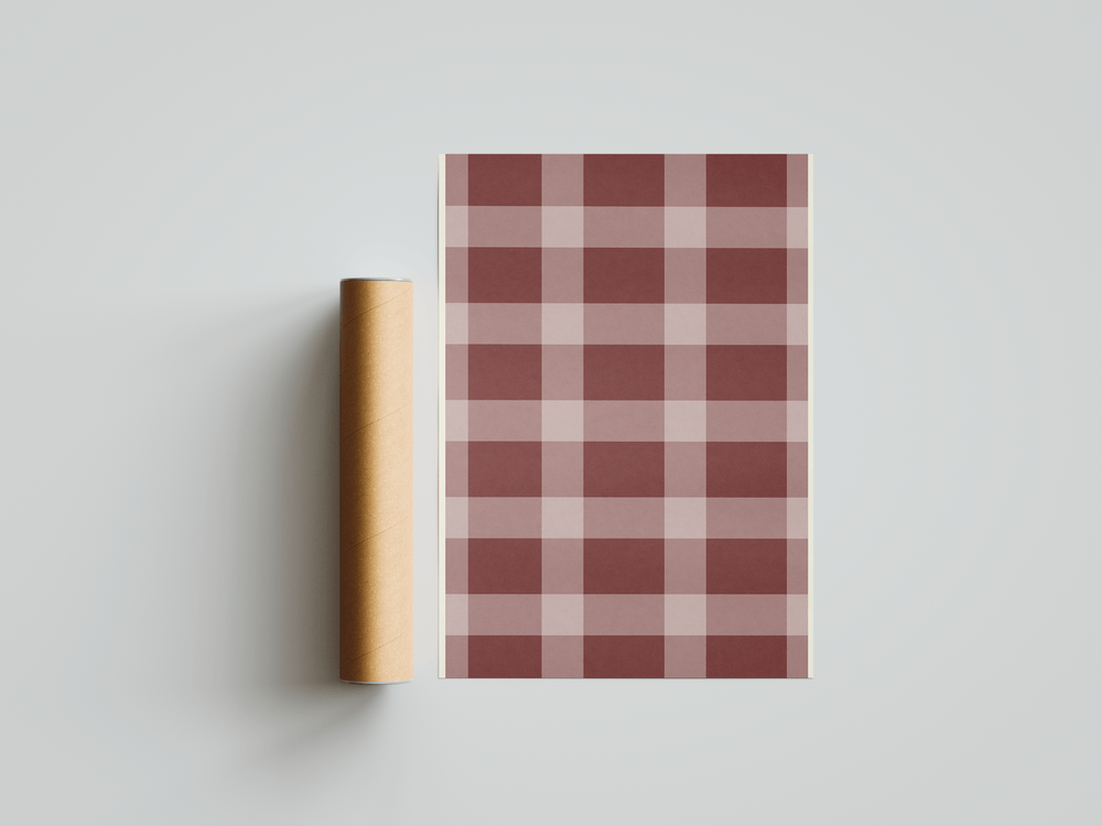 Maroon Checkered Aesthetic Print Poster