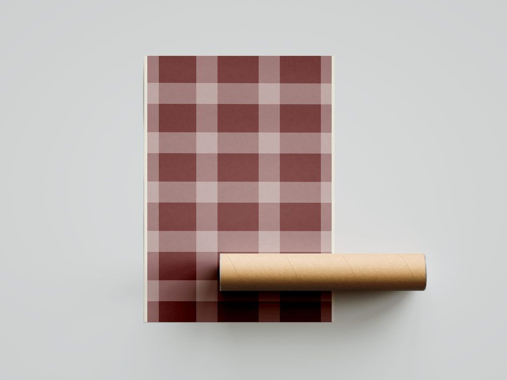Maroon Checkered Aesthetic Print Poster