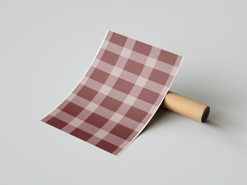 Maroon Checkered Aesthetic Print Poster