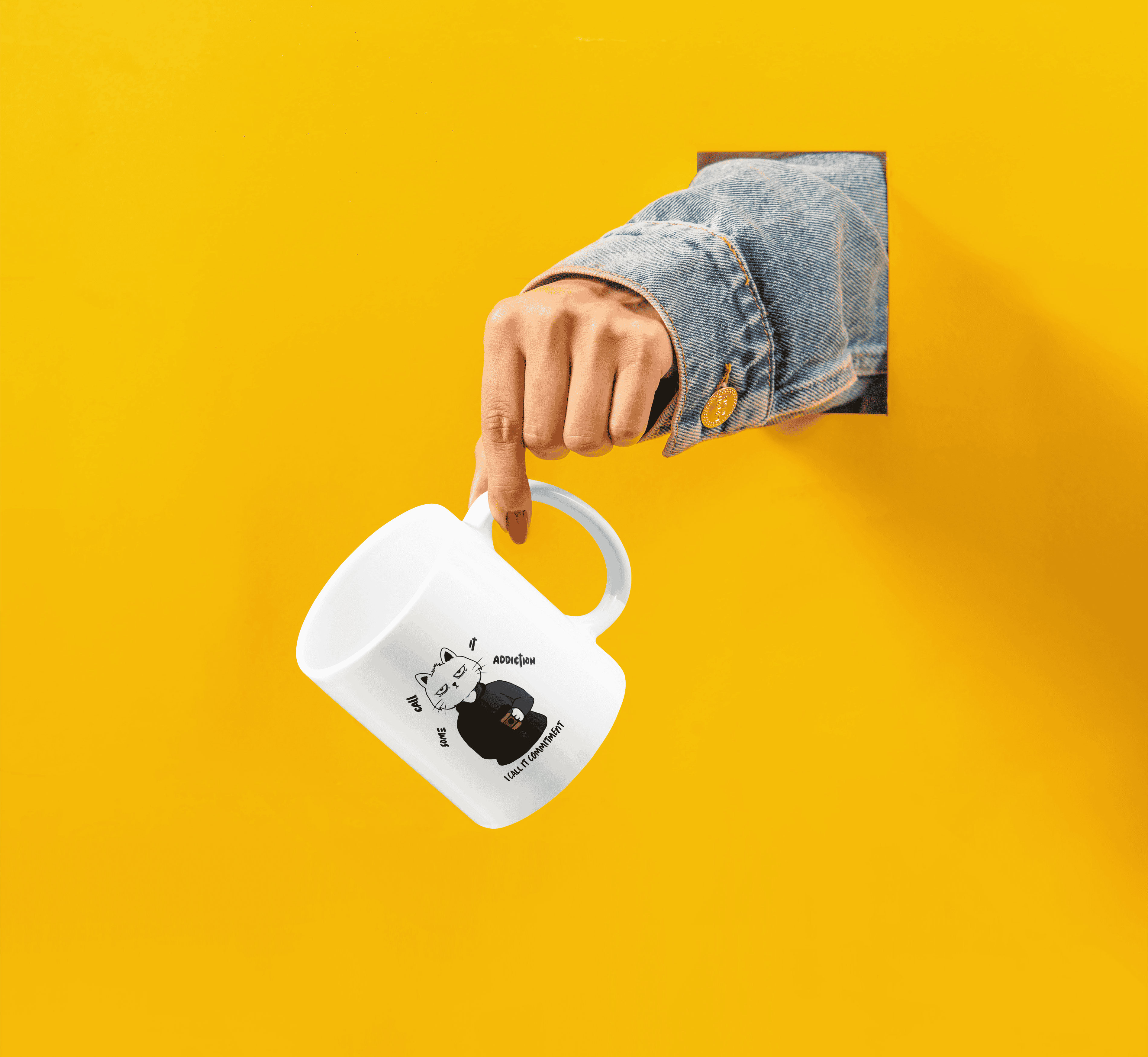 Caffeine Addicted White Coffee Mug