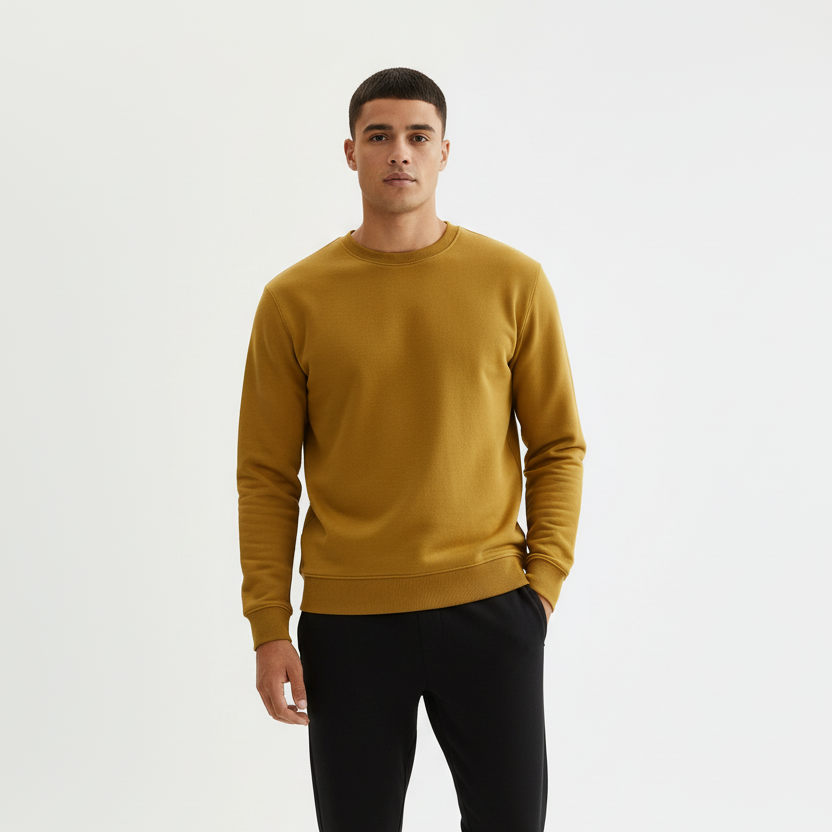 Men Sweatshirt Pure Cotton - MUSTARD