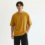 Men Oversized T-shirt Pure Cotton - MUSTARD