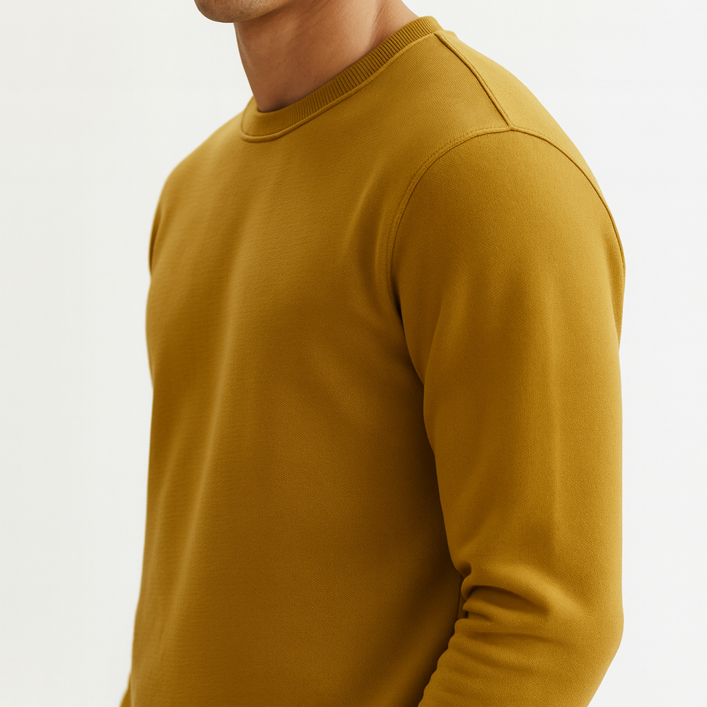 Men Sweatshirt Pure Cotton - MUSTARD
