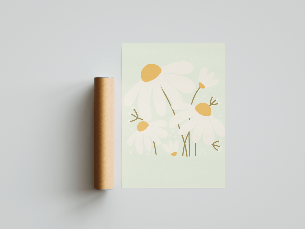 Diasy Dance Flower Art Poster