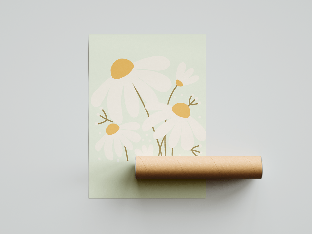 Diasy Dance Flower Art Poster