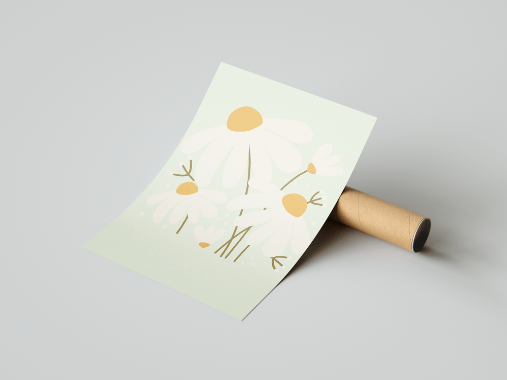 Diasy Dance Flower Art Poster
