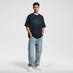 Easily Distracted Men Oversized T-shirt Pure Cotton - NAVY