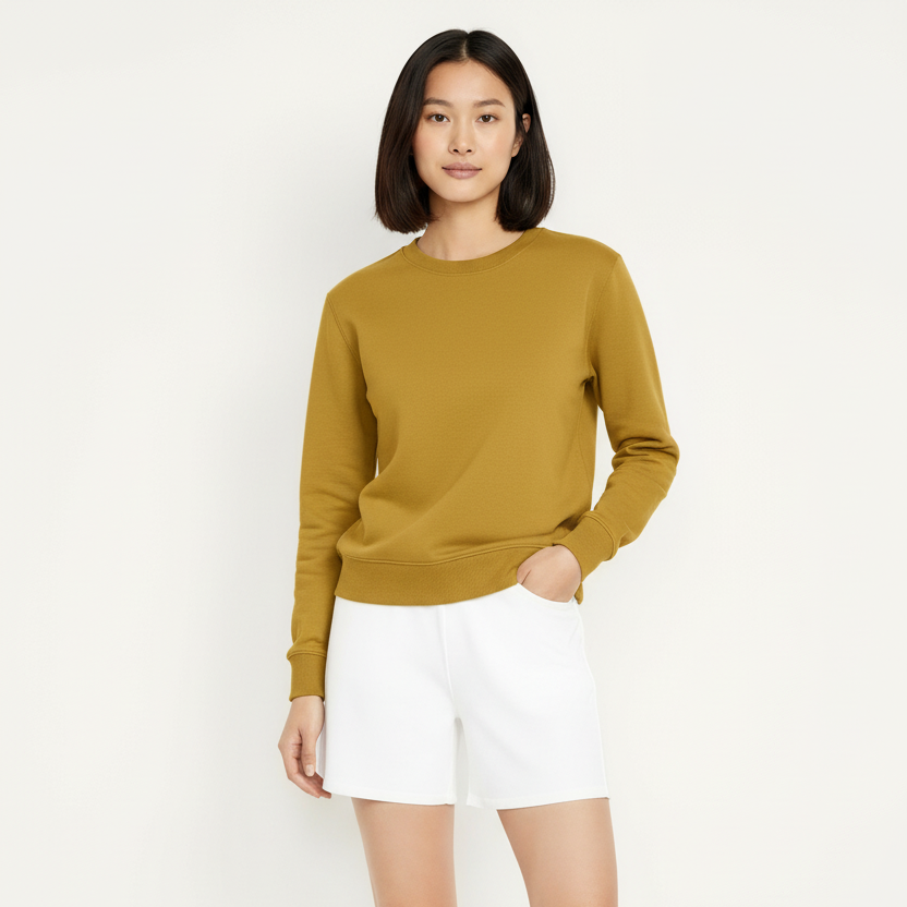 Women Sweatshirt Pure Cotton - MUSTARD