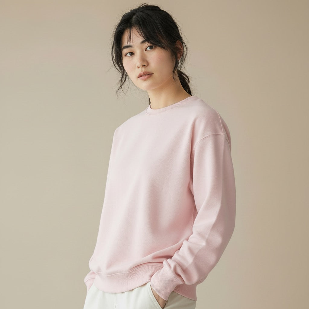 Women Loose Fit Sweatshirt Pure Cotton - PINK