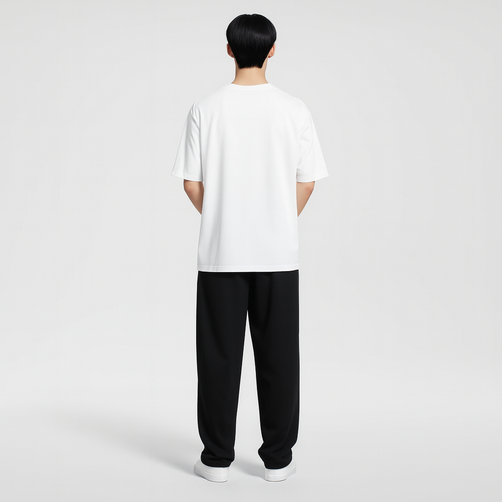Men Oversized T-shirt Pure Cotton - WHITE