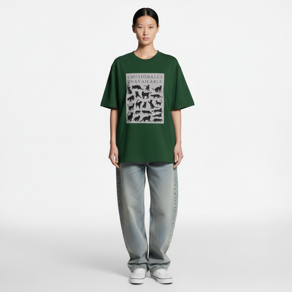 Emotionally Unavailable Women Oversized T-Shirt - GREEN