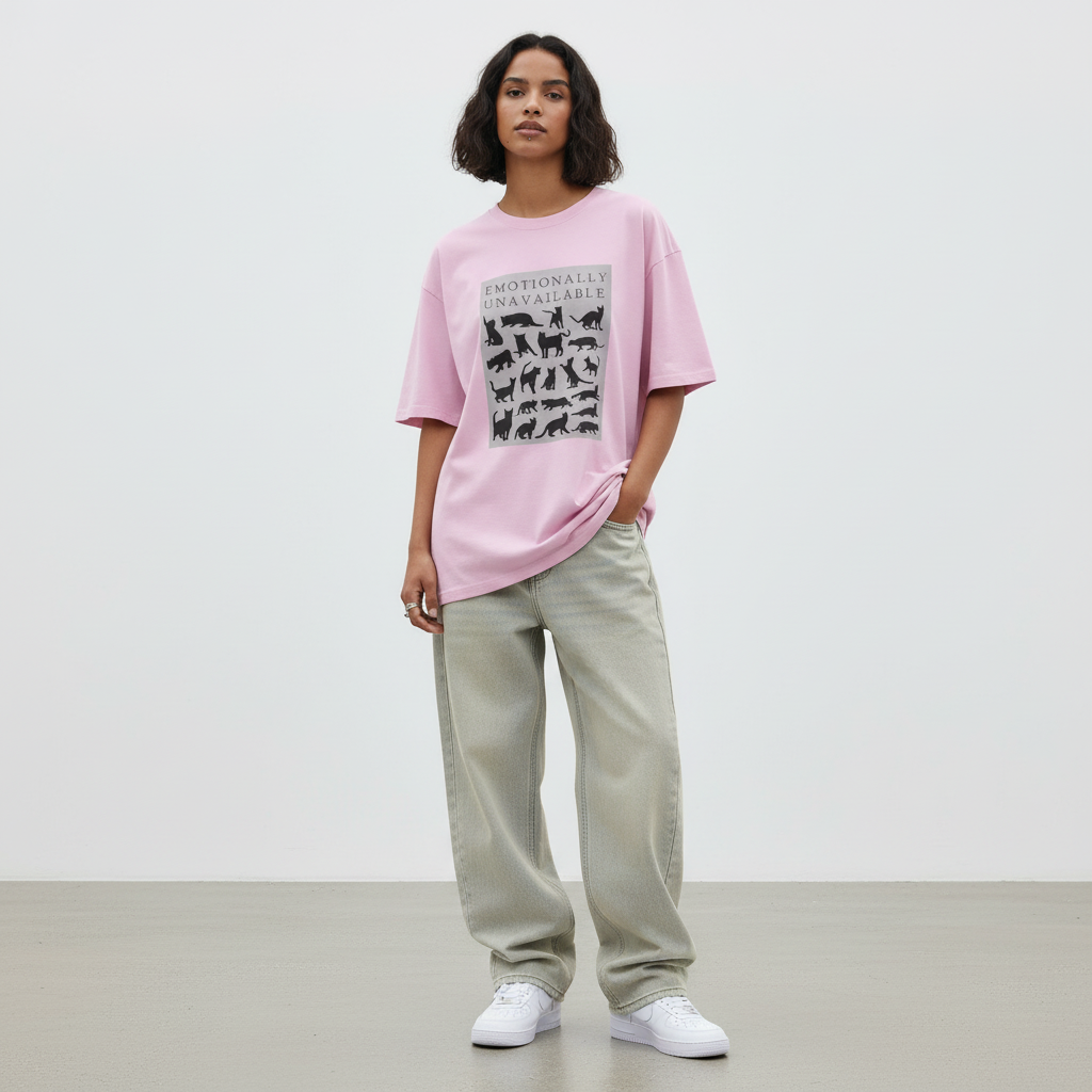 Emotionally Unavailable Women Oversized T-Shirt - PINK