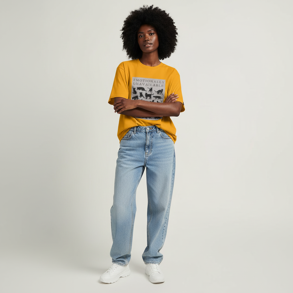 Emotionally Unavailable Women Oversized T-Shirt - YELLOW