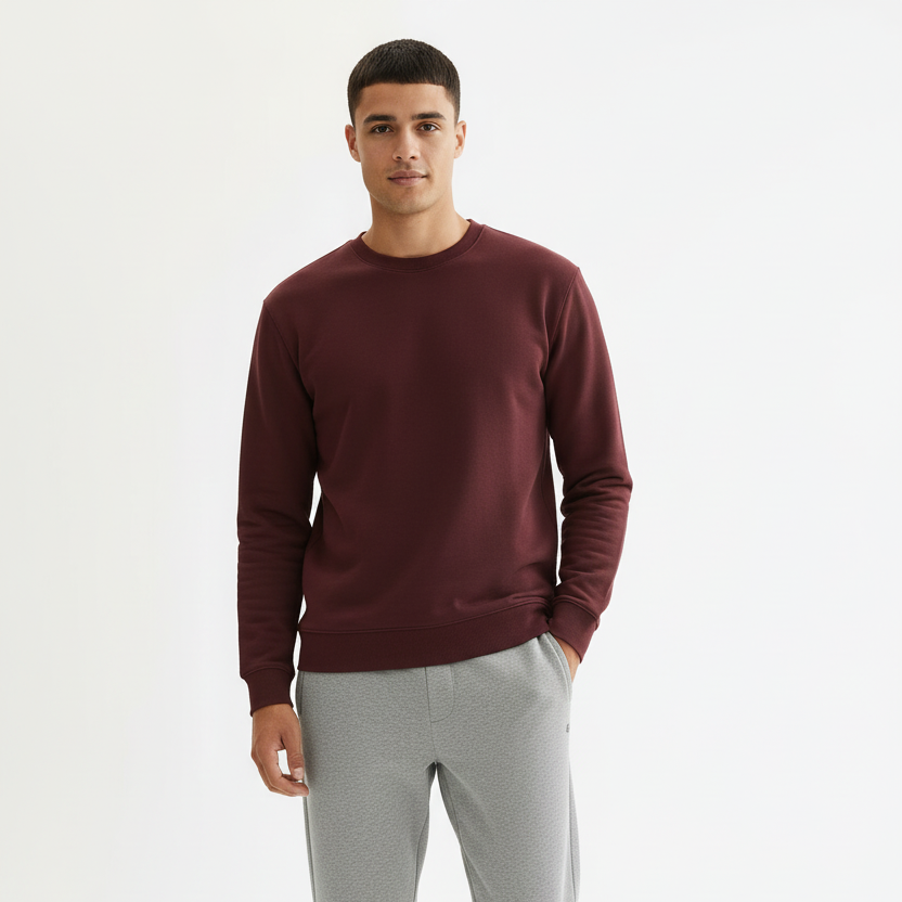 Men Sweatshirt Pure Cotton - MAROON